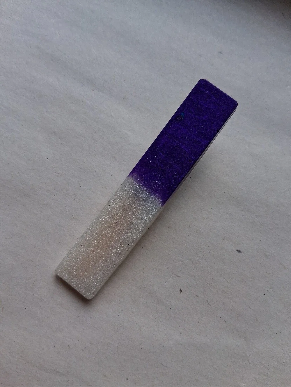 5/$25 Hand Crafted Purple to White Glitter Ombre Barrette